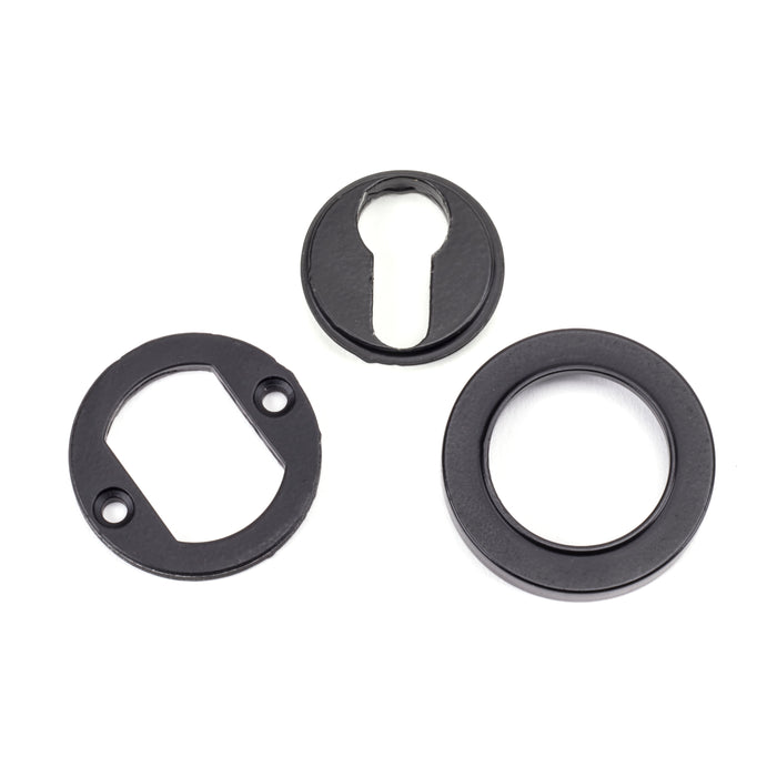 Matt Black Round Euro Escutcheon (Plain)