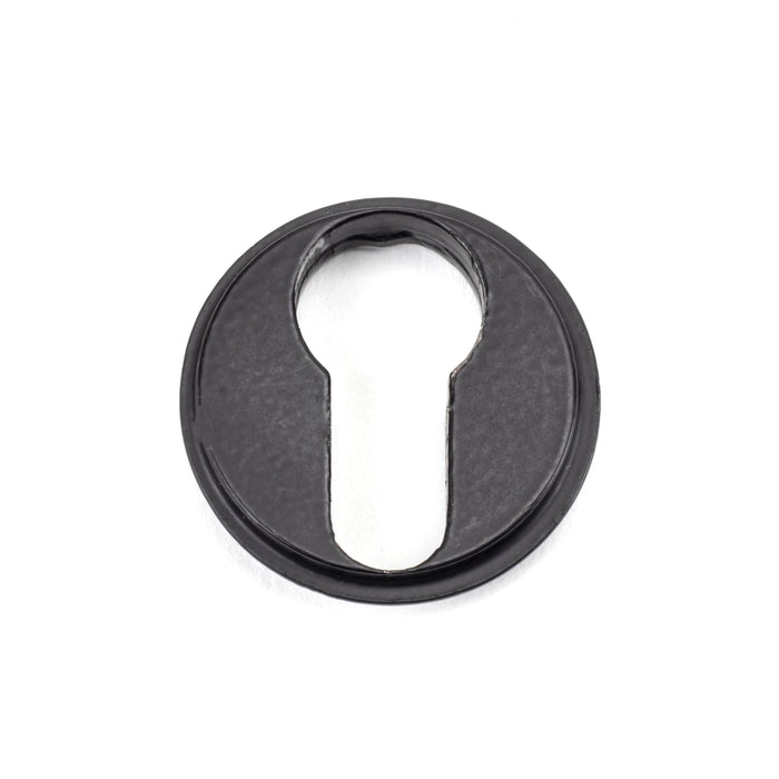 Matt Black Round Euro Escutcheon (Plain)