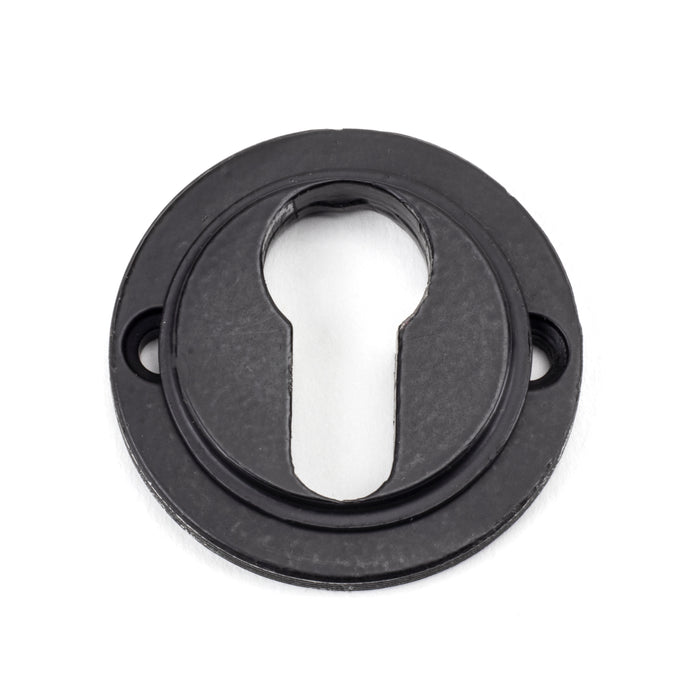 Matt Black Round Euro Escutcheon (Plain)