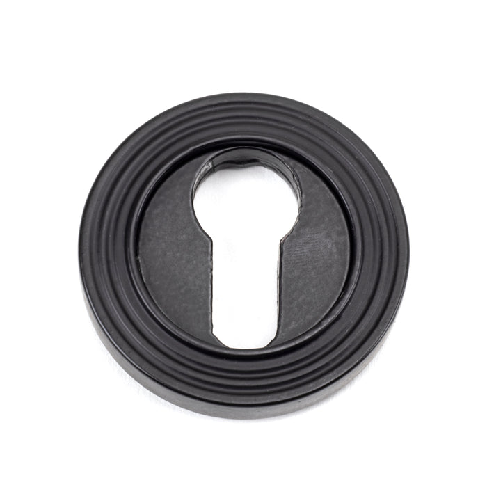 Matt Black Round Euro Escutcheon (Beehive)