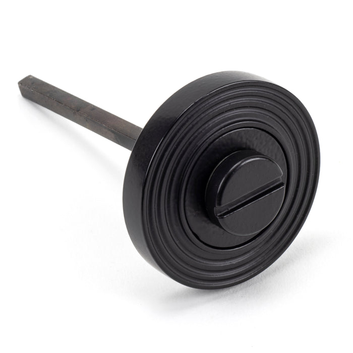 Matt Black Round Thumbturn Set (Beehive)