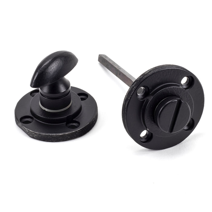 Matt Black Round Thumbturn Set (Beehive)