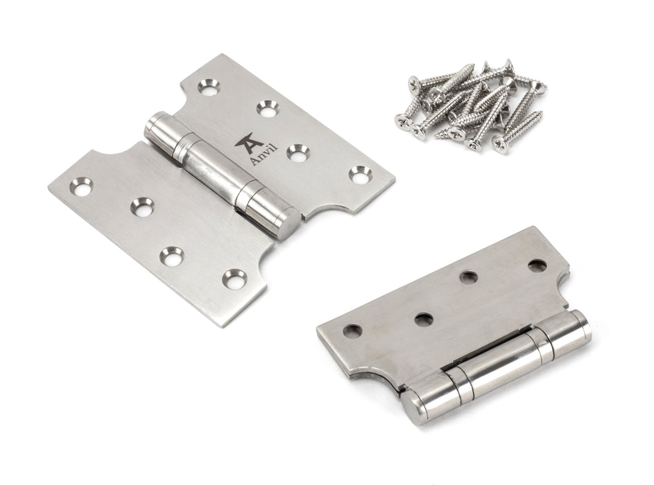 Satin SS 4" x 2" x 4"  Parliament Hinge (pair)