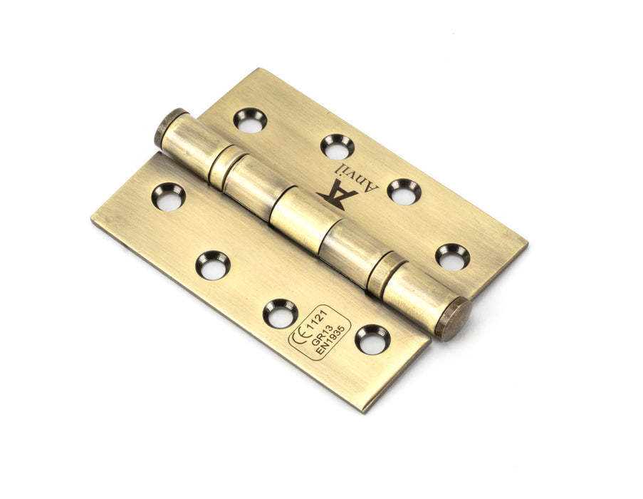 Aged Brass 4" Ball Bearing Butt Hinge (pair) ss