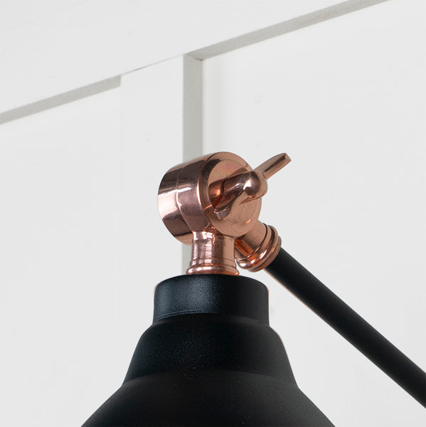 Smooth Copper Brindley Wall Light in Elan Black