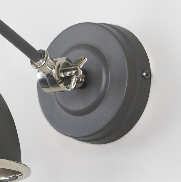 Smooth Nickel Brindley Wall Light in Bluff
