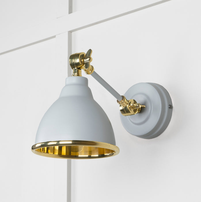 Smooth Brass Brindley Wall Light in Birch