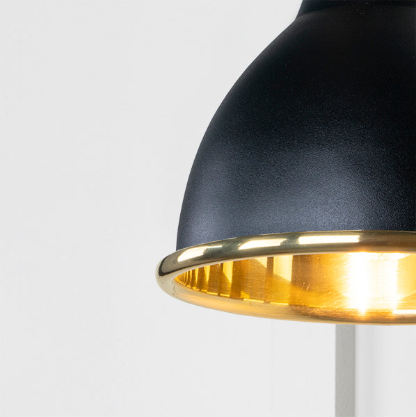 Smooth Brass Brindley Wall Light in Elan Black