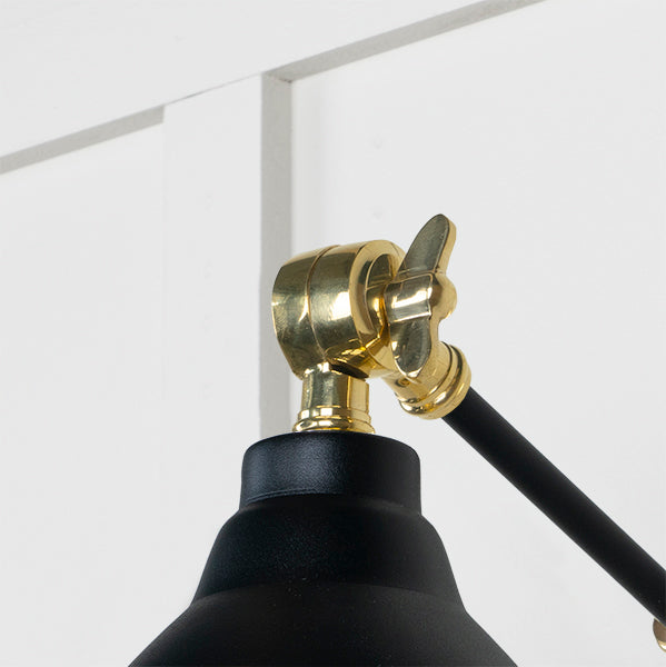 Smooth Brass Brindley Wall Light in Elan Black