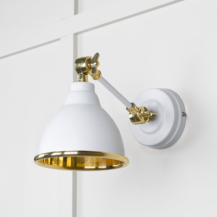 Smooth Brass Brindley Wall Light in Flock