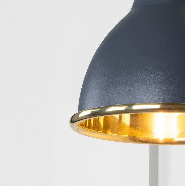 Smooth Brass Brindley Wall Light in Slate