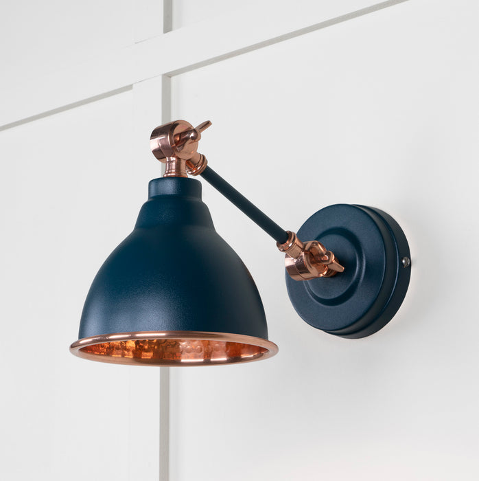 Hammered Copper Brindley Wall Light in Dusk