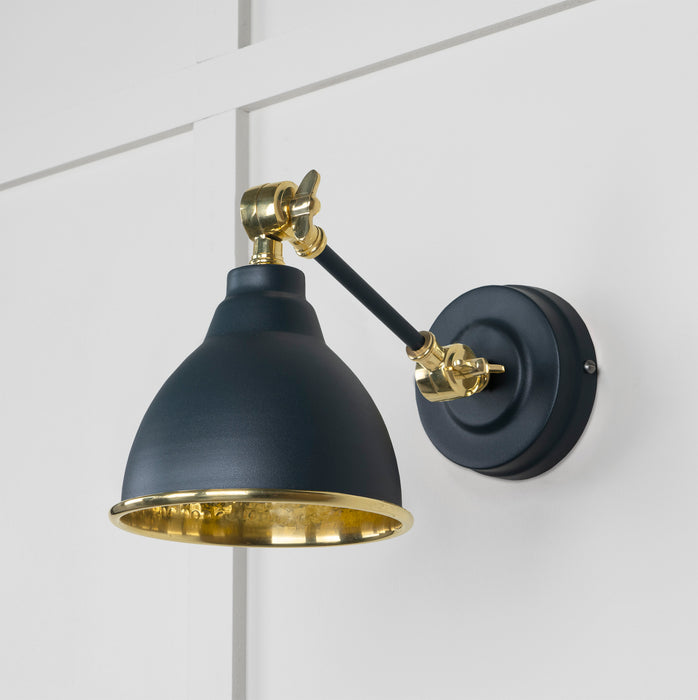 Hammered Brass Brindley Wall Light in Soot