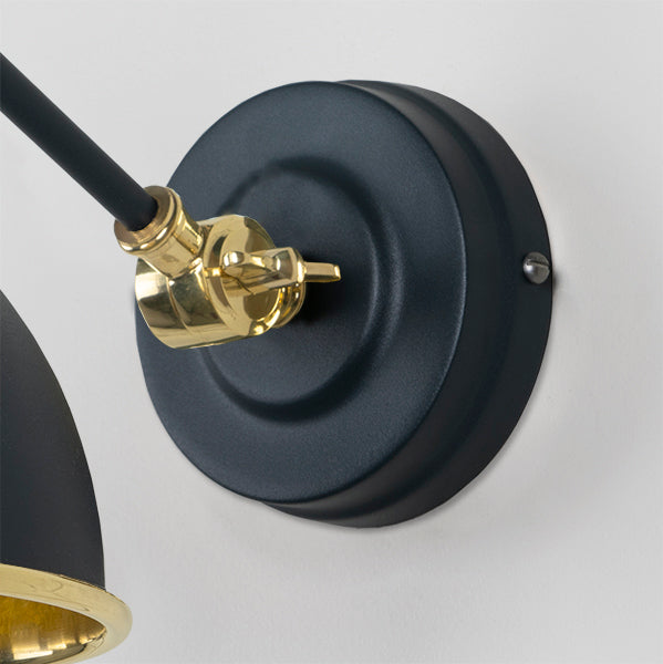 Hammered Brass Brindley Wall Light in Soot