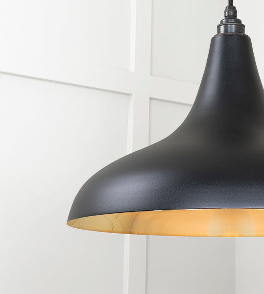 Smooth Brass Frankley Pendant in Elan Black