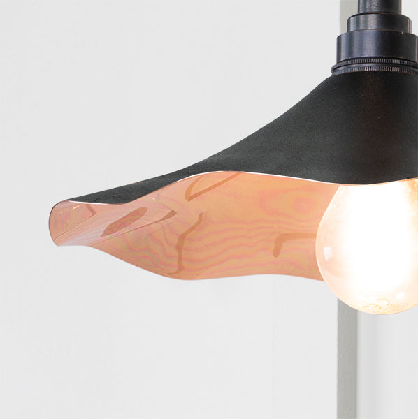 Smooth Copper Flora Wall Light in Elan Black