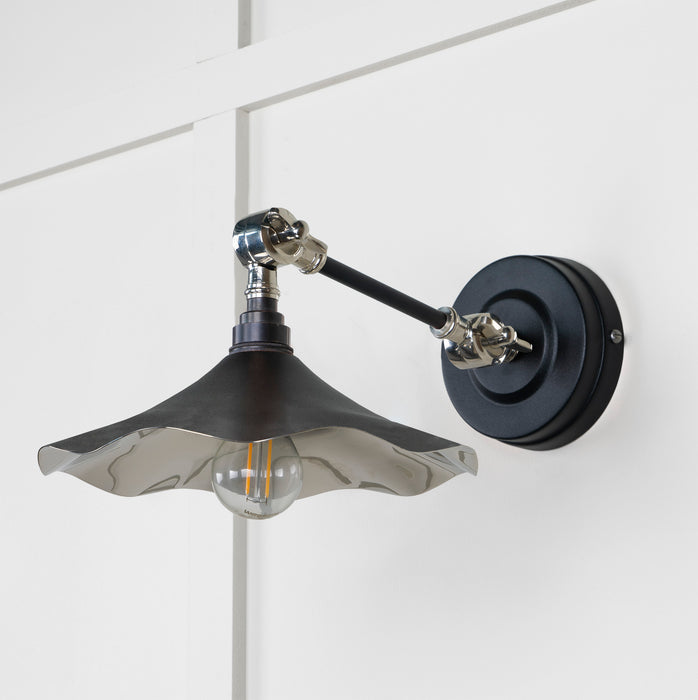 Smooth Nickel Flora Wall Light in Elan Black