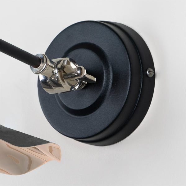 Smooth Nickel Flora Wall Light in Elan Black