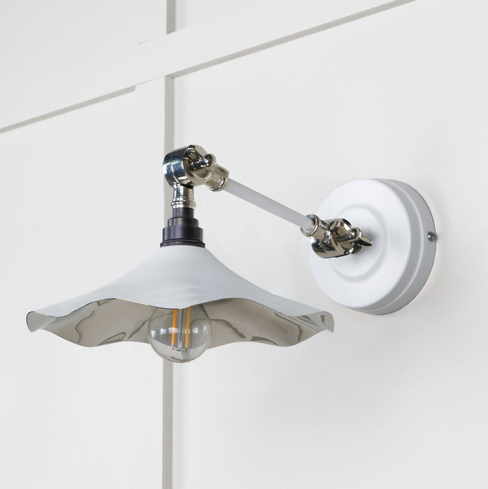 Smooth Nickel Flora Wall Light in Flock