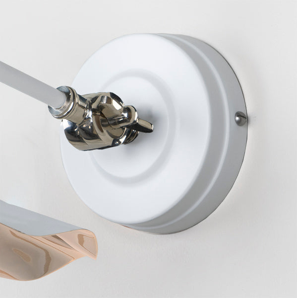 Smooth Nickel Flora Wall Light in Flock