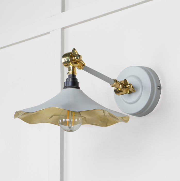 Smooth Brass Flora Wall Light in Birch