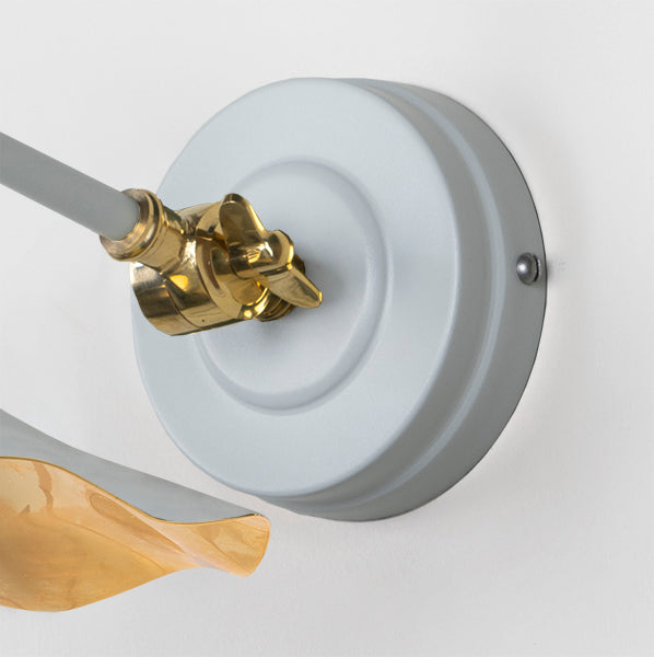 Smooth Brass Flora Wall Light in Birch
