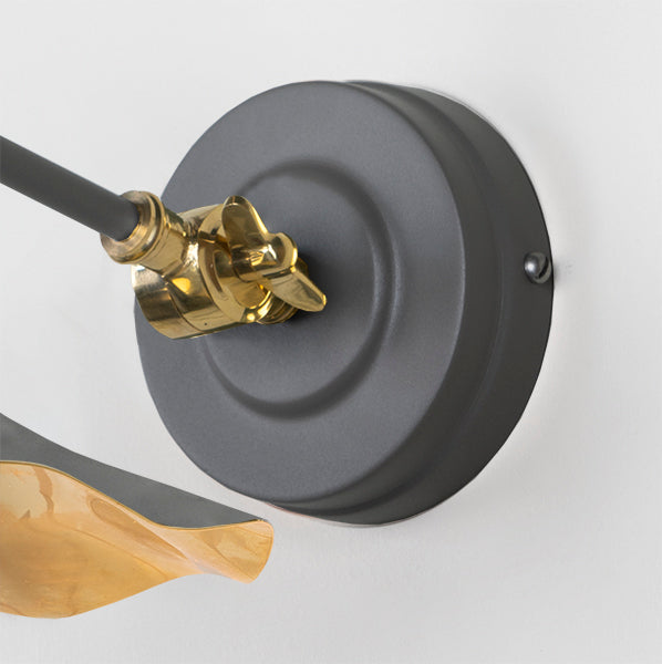Smooth Brass Flora Wall Light in Bluff