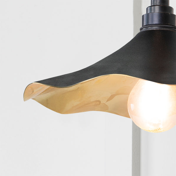 Smooth Brass Flora Wall Light in Elan Black
