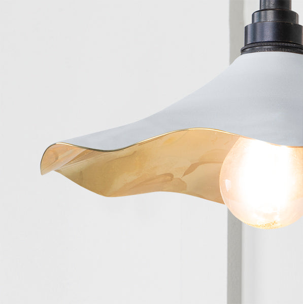Smooth Brass Flora Wall Light in Flock