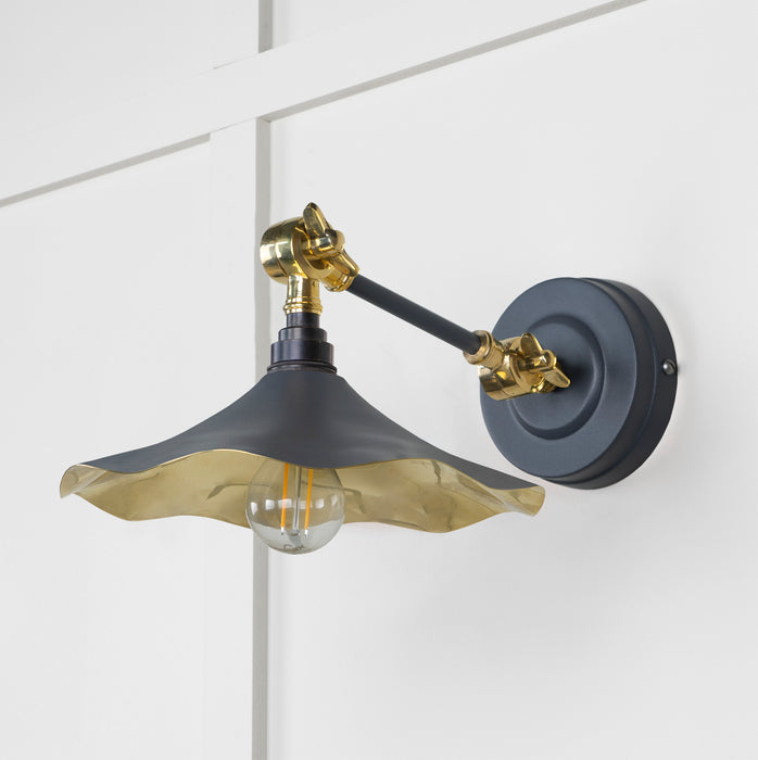 Smooth Brass Flora Wall Light in Slate
