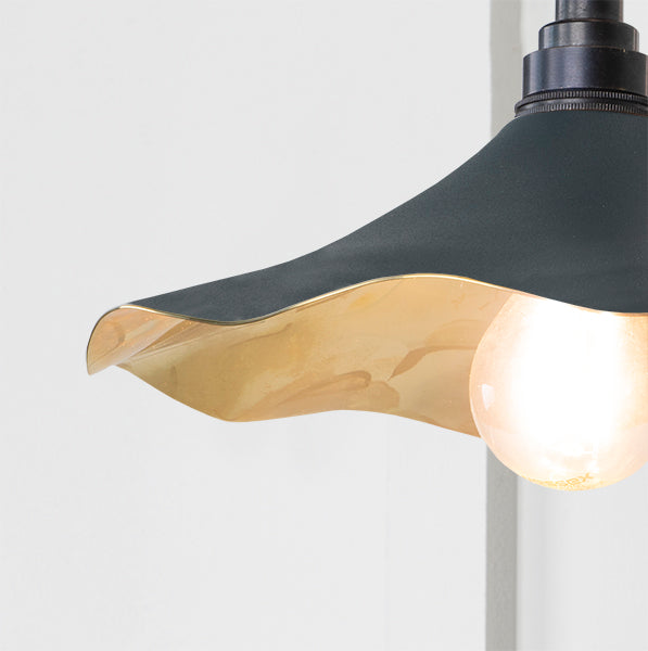 Smooth Brass Flora Wall Light in Soot