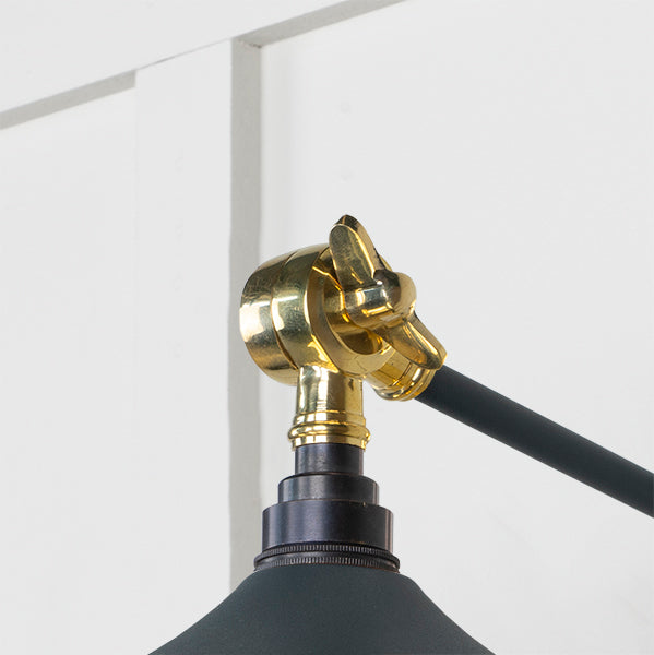 Smooth Brass Flora Wall Light in Soot