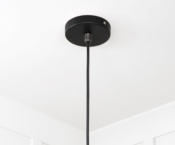 Smooth Nickel Flora Pendant in Elan Black