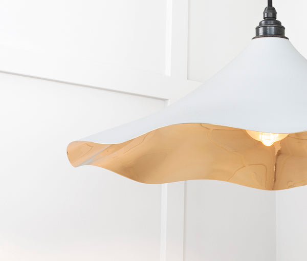 Smooth Brass Flora Pendant in Birch