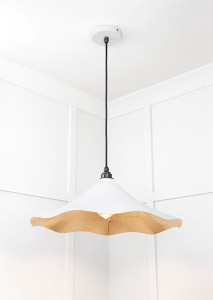 Smooth Brass Flora Pendant in Flock