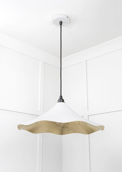 Smooth Brass Flora Pendant in Flock