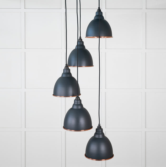 Smooth Copper Brindley Cluster Pendant in Soot