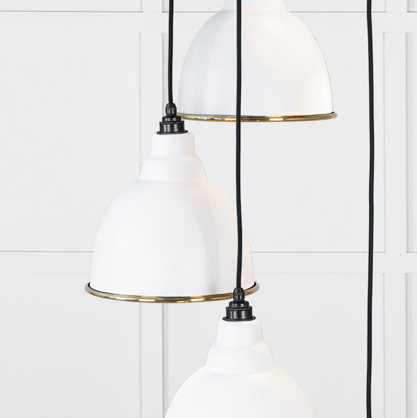 Smooth Brass Brindley Cluster Pendant in Flock