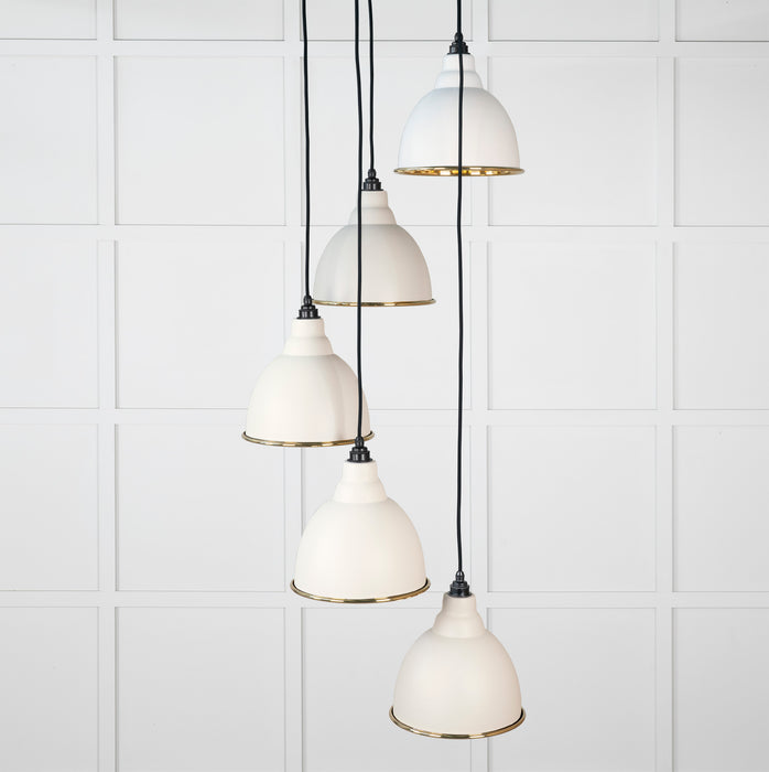 Smooth Brass Brindley Cluster Pendant in Teasel
