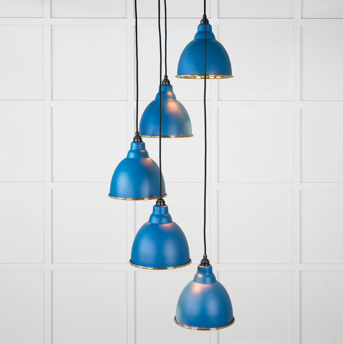 Smooth Brass Brindley Cluster Pendant in Upstream