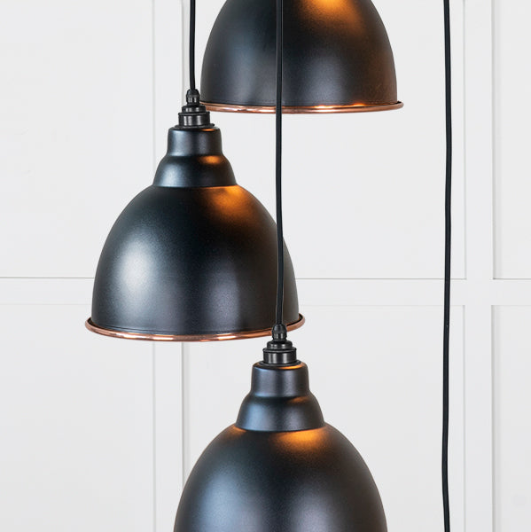 Hammered Copper Brindley Cluster Pendant in Elan Black