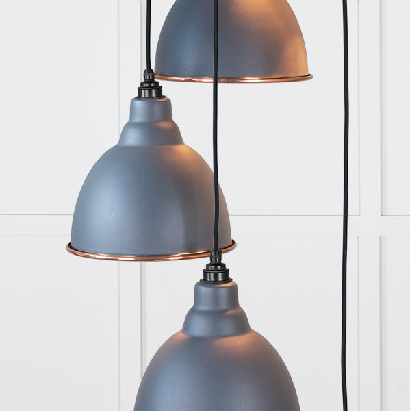 Hammered Copper Brindley Cluster Pendant in Slate