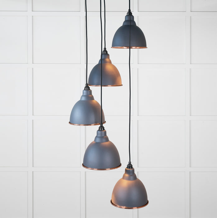Hammered Copper Brindley Cluster Pendant in Slate