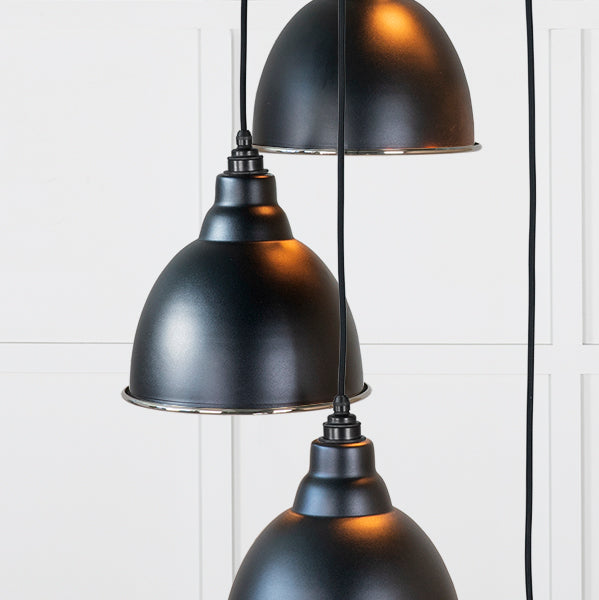 Hammered Nickel Brindley Cluster Pendant in Elan Black