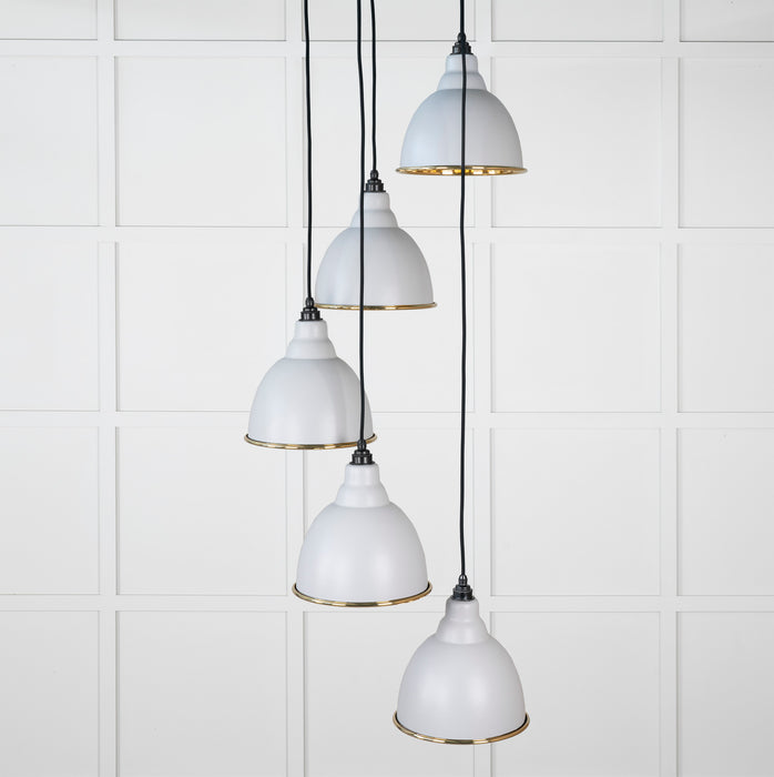 Hammered Brass Brindley Cluster Pendant in Birch