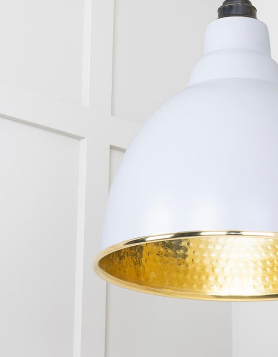 Hammered Brass Brindley Cluster Pendant in Birch