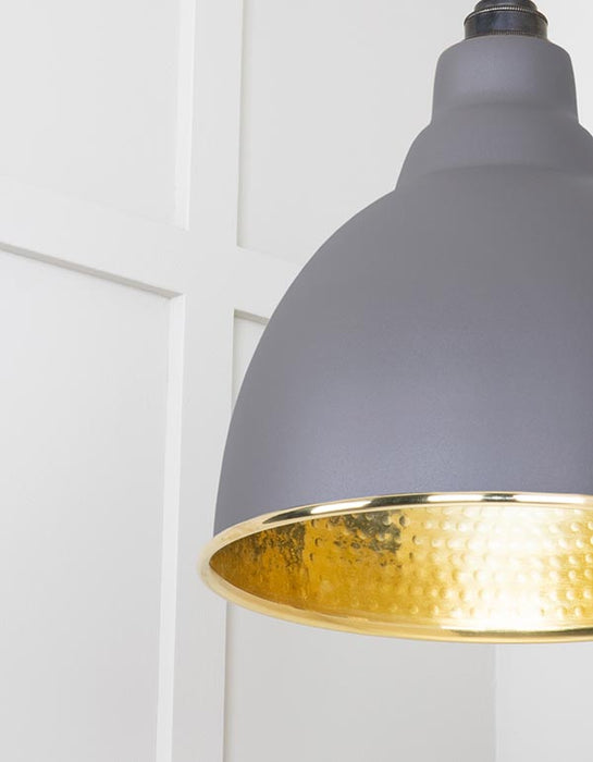Hammered Brass Brindley Cluster Pendant in Bluff