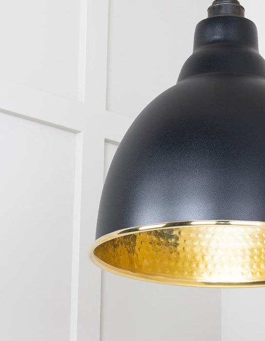 Hammered Brass Brindley Cluster Pendant in Elan Black