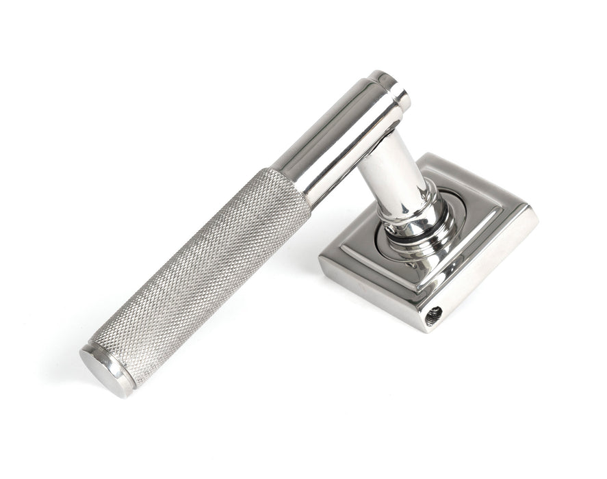 Polished Marine SS (316) Brompton Lever on Rose Set (Square)