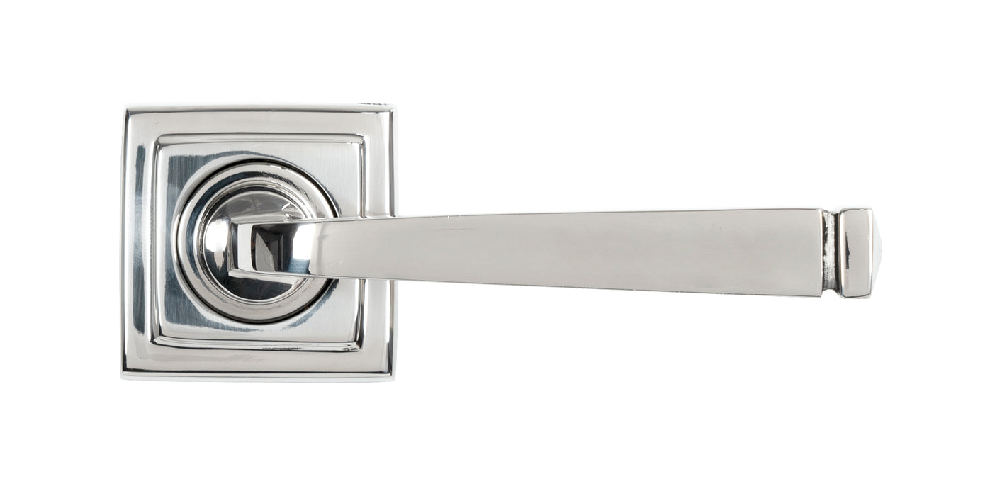 Polished Marine SS (316) Avon Round Lever on Rose Set (Square)